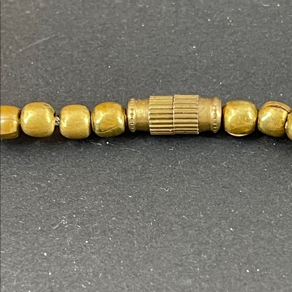 1.13.26-4  Handmade Unique & Rare Indigenous Chalcedony Quartz & Brass Necklace - Picture 7 of 13